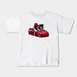 Red Corvette C4 Mountains Kids T-Shirt